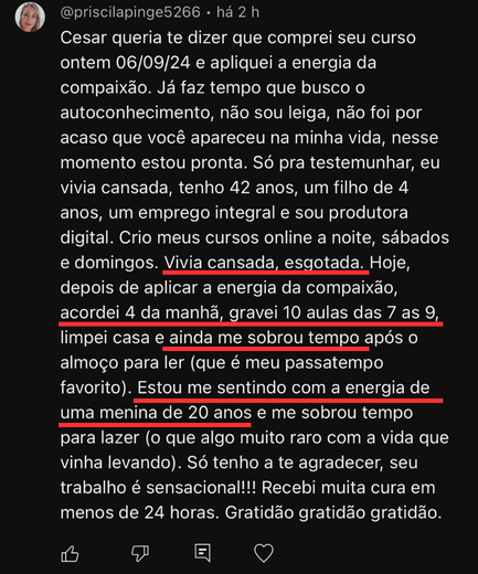 Depoimento: me sentindo com energia de uma menina de 20 anos