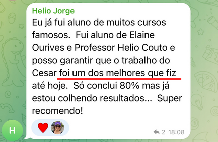 Depoimento: foi um dos melhores cursos que fiz até hoje